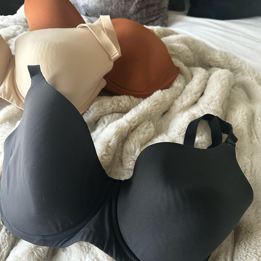 Skims Fits Everybody Full Coverage Bra Set Of 3 Onyx, Clay + Bronze 32ddd